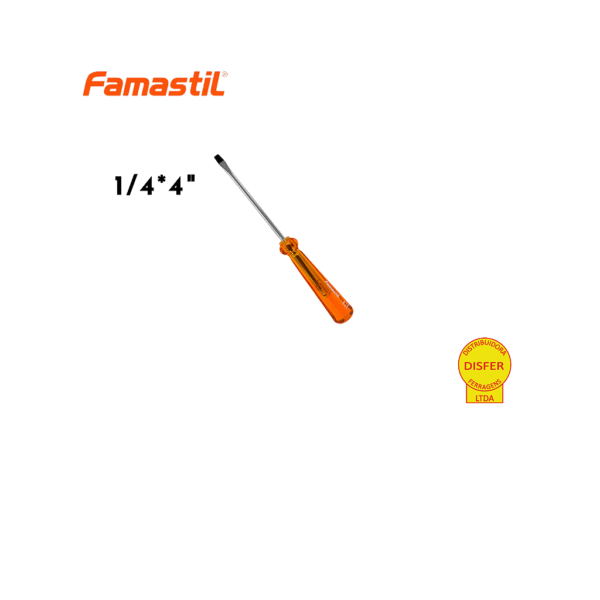 Chave de Fenda Cromo Vanádio Imantada 1/4x4" - 6x100mm - Famastil
