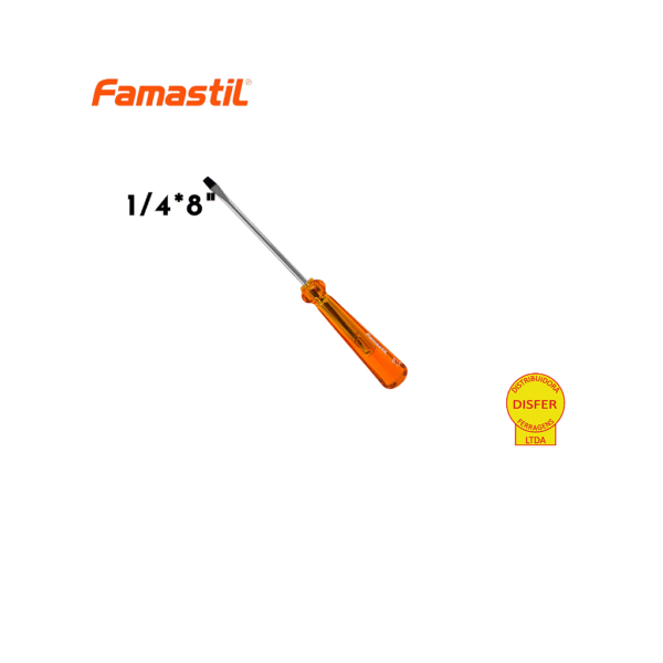 Chave de Fenda Cromo Vanádio Imantada 1/4x8" - 6x200mm - Famastil