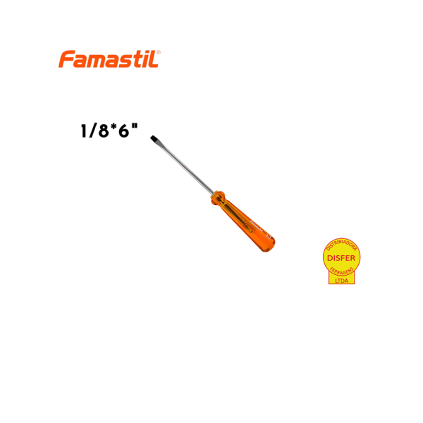 Chave de Fenda Cromo Vanádio Imantada 1/8x6" - 3x150mm - Famastil