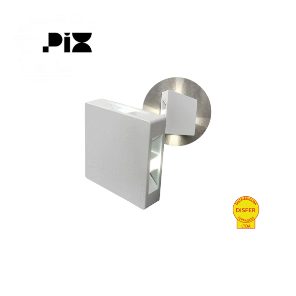 Arandela LED Slim 4 Fachos Ajustáveis 6w 3000K 360lm - Pix