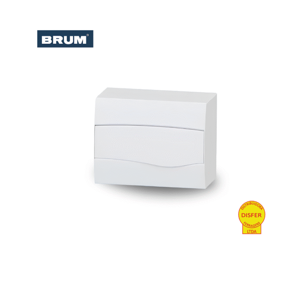 Caixa de Distribuição Centrinho de Sobrepor para 12 Módulos DIN PVC BR12 - Brum