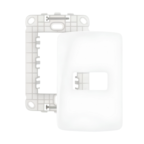 Placa 4x2 + Suporte 1 Posto Horizontal Linha B3 Branca - Margirius