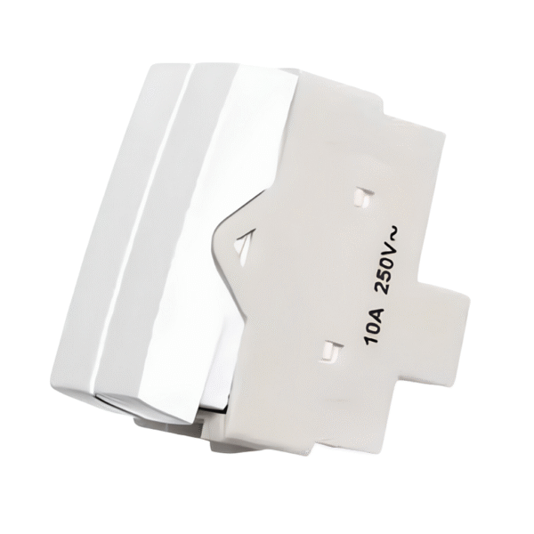 Interruptor Simples Duplo Branco - Linha Sleek - Margirius