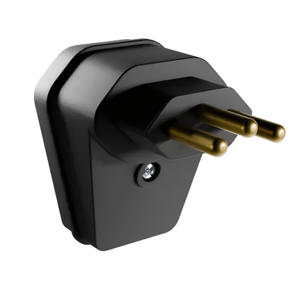 Plugue Macho 2P+T 10A Gigante 90° Preto - Margirius