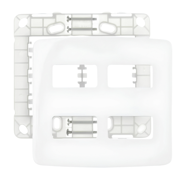 Placa 4x4 + Suporte 4 Postos Horizontais Linha B3 Branca - Margirius