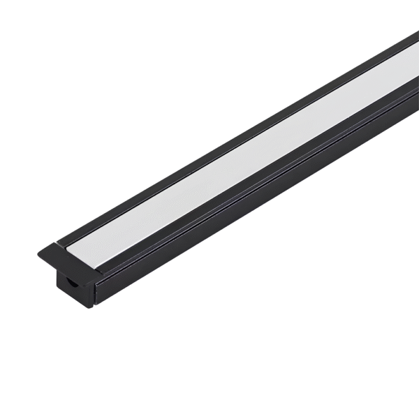 Perfil para Fita LED de Embutir Baby 2m Preto 10x14mm - Gaya