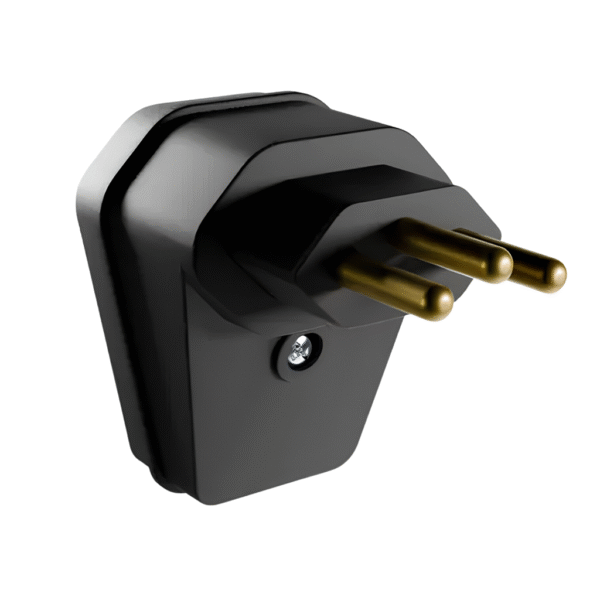 Plugue Macho 2P+T 20A Gigante 90° Preto - Margirius