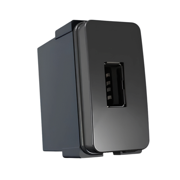 Módulo Tomada USB 2A 10W Bivolt Linha B3 Preto - Margirius