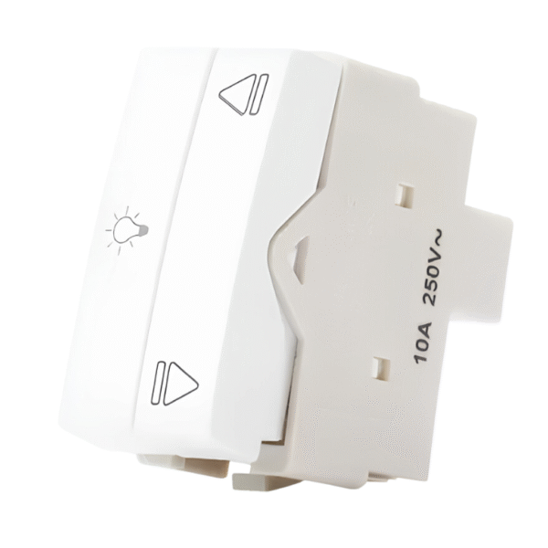 Interruptor Paralelo Duplo Lâmpada + Reversão Branco - Linha Sleek - Margirius