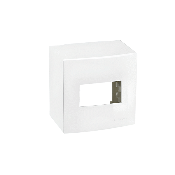 Caixa de Sobrepor com Suporte 1 Posto Branco - Linha Sleek - MarGirius