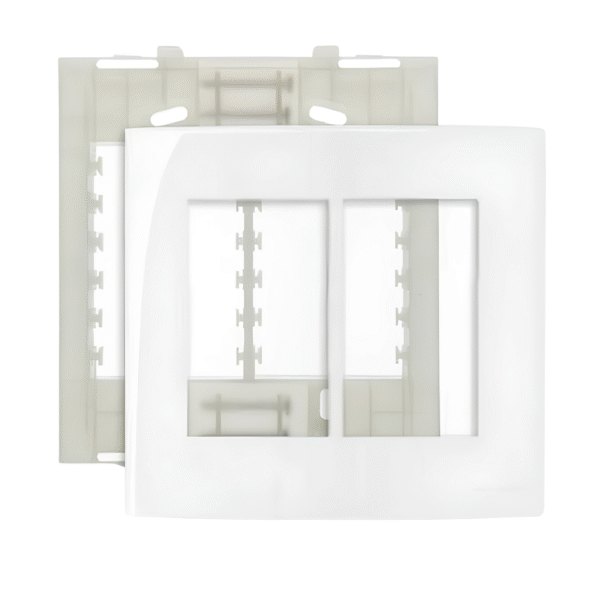 Placa 4x4 + Suporte 6 Postos Horizontais Linha Sleek Branca - Margirius