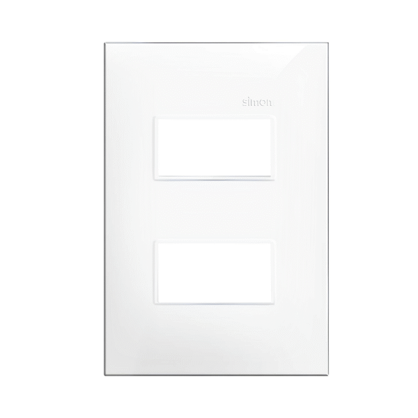 Placa 4x2 2 Postos Separados Branca com Suporte - Linha Simon 30/35