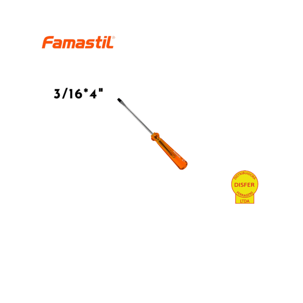 Chave de Fenda Cromo Vanádio Imantada 3/16x4" - 5x100mm - Famastil