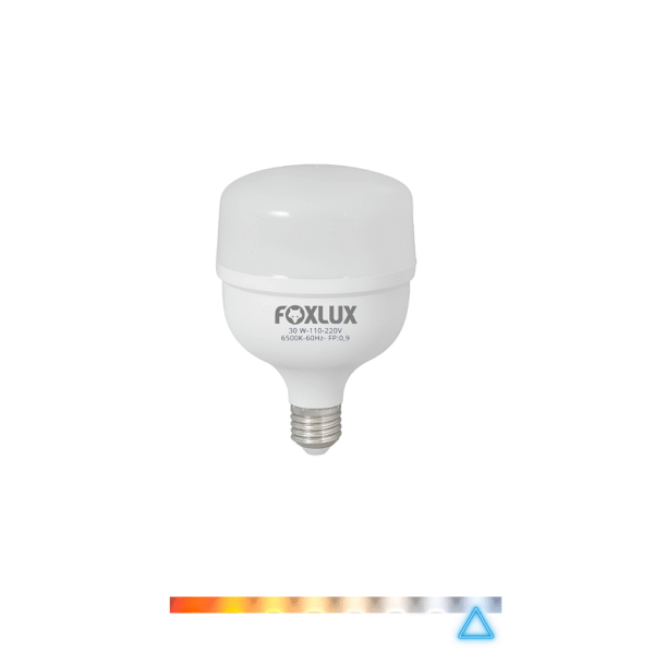 Lâmpada LED Alta Potência Bulbo 30W 6500K 2400lm Bivolt E-27 - Foxlux
