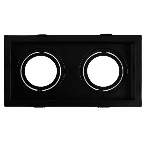 Spot Duplo de Embutir Face Recuada Direcionável MR16 GU10 – Preto - Opus
