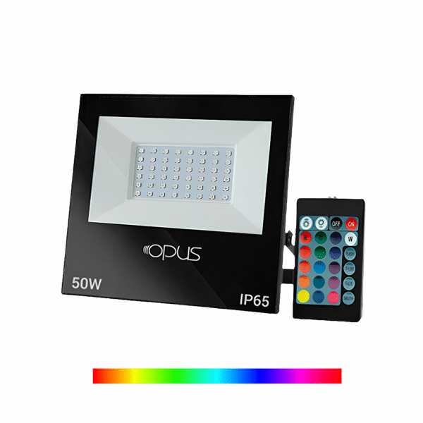 Refletor LED PRO Color 50W RGB c/ Controle IP65 Bivolt - Opus