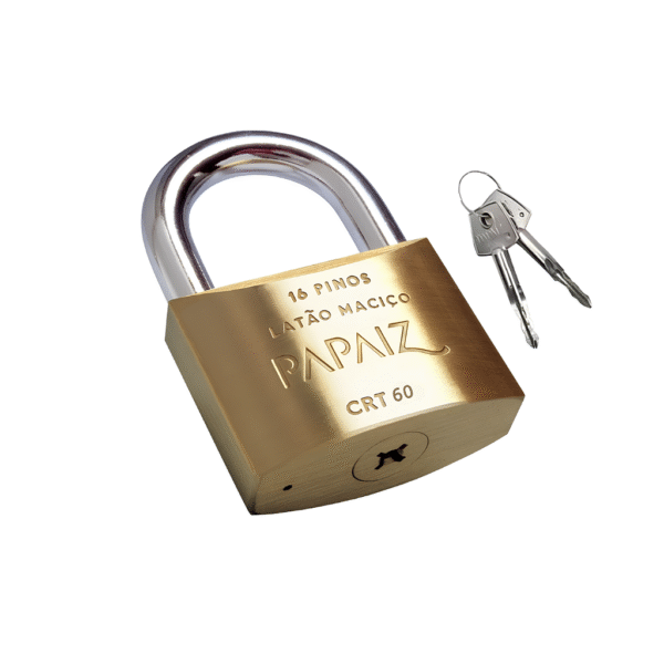 Cadeado em Latão Maciço Chave Tetra CRT60 - Papaiz