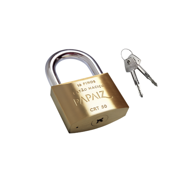 Cadeado em Latão Maciço Chave Tetra CRT50 - Papaiz