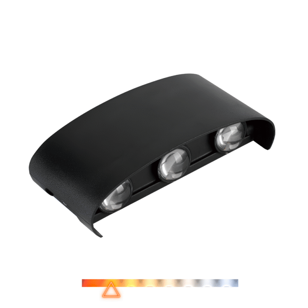 Arandela LED 6 Fachos 6W 3000K 420lm Bivolt - Preto – Embu LED
