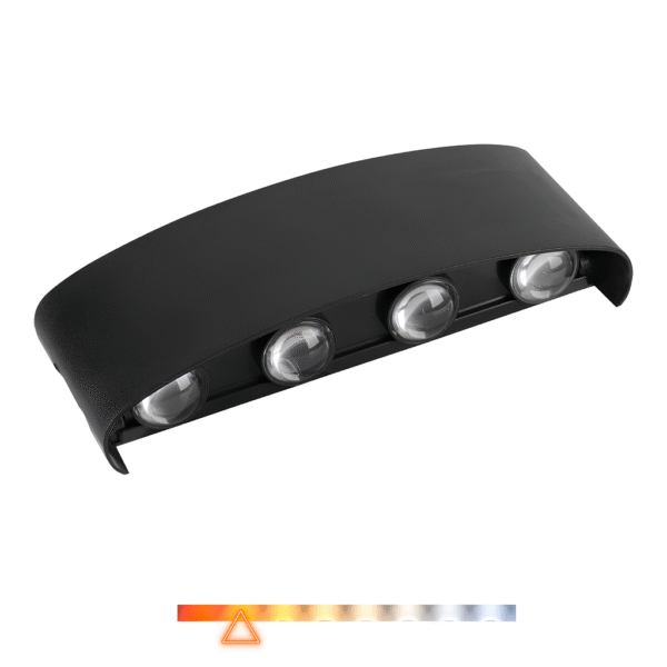 Arandela LED 8 Fachos 8W 3000K 600lm Bivolt - Preto – Embu LED