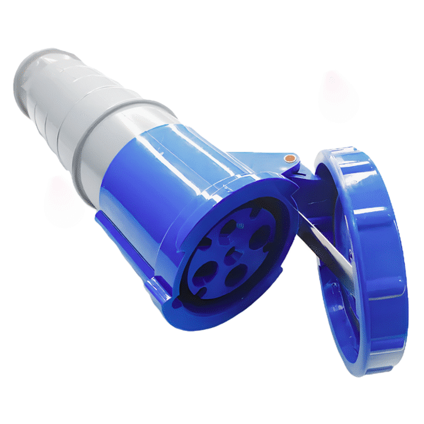 Acoplamento Industrial 63A 3P+T 220V Azul IP67 – Elitek