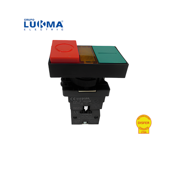 Botão Duplo Iluminado Plástico EW8465 1NA+1NF - Lukma