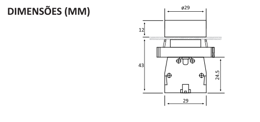 Botão Pulsante Metálico Preto 1NA - Lukma BA21