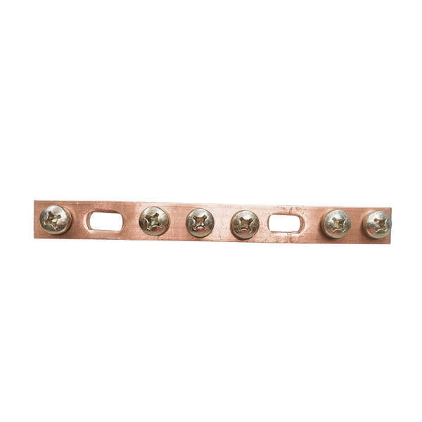 Barra Neutro/Terra 5/8" x 1/8" com 6 Parafusos para Medição – Ennove
