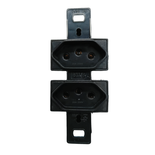 Tomada Dupla 2P+T 20A Preta Sem Placa para Conduletes - Blux