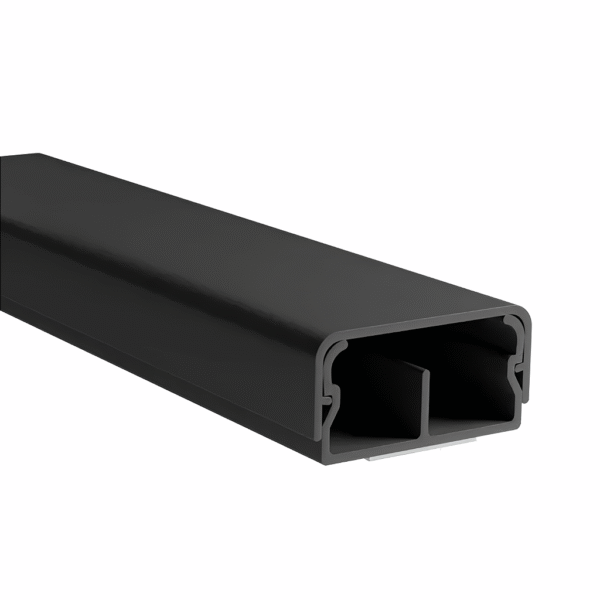 Canaleta Adesiva com Divisória 20x10mm - 2 Metros - Preta – Margirius