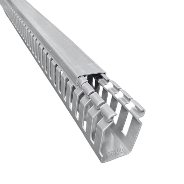 Canaleta Recorte Aberto PVC 30x50mm 2 Metros Cinza – Dutoplast