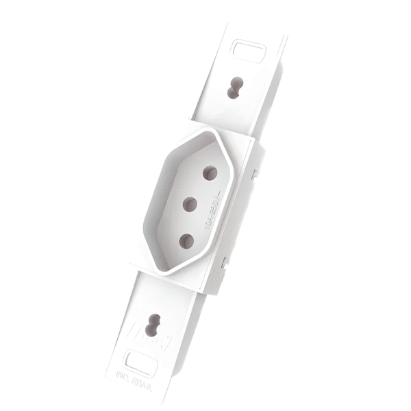 Tomada Hexagonal 2P+T 10A Branca Sem Placa para Conduletes - Blux