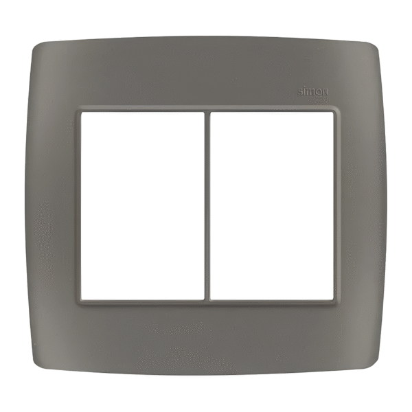 Placa 4x4 3+3 Postos Juntos Grafite com Suporte - Linha Simon 30/35