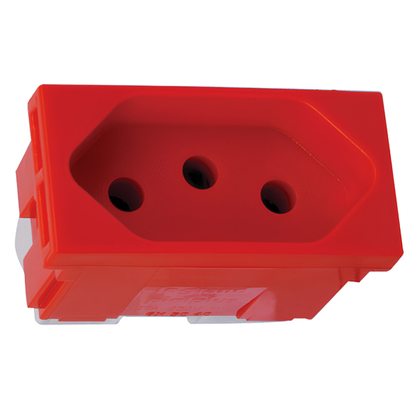 Módulo Tomada 2P+T 20A Vermelho - Blux