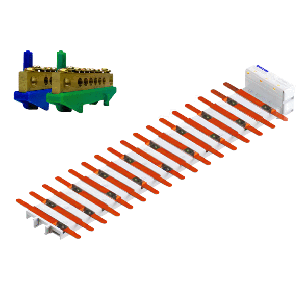 Barramento de Distribuição Bifásico 34 Polos 100A + Neutro e Terra BRFB34D – Brum