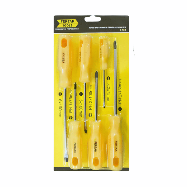 Jogo de Chaves de Fenda / Philips 6 Peças - Fertak