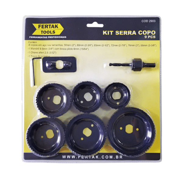 Kit Serra Copo 9 peças - Fertak