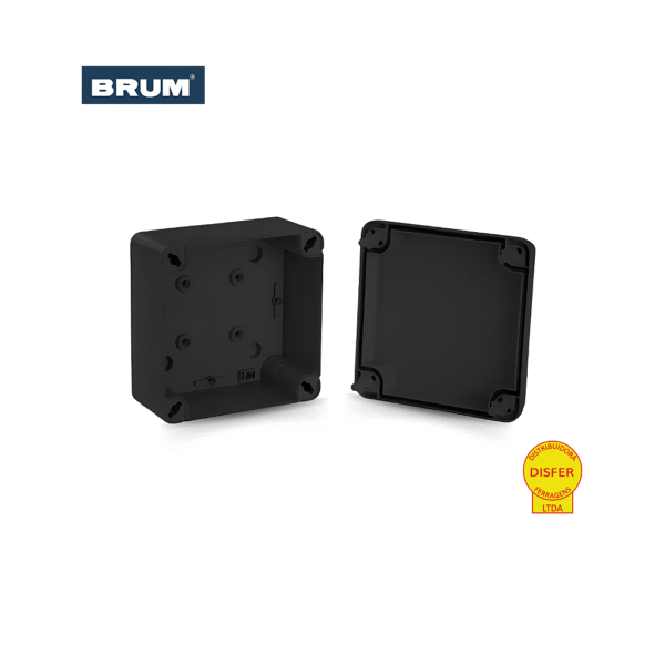 Caixa de Montagem Plástica de Sobrepor BRBO 1 10x10x5cm Preta - Brum