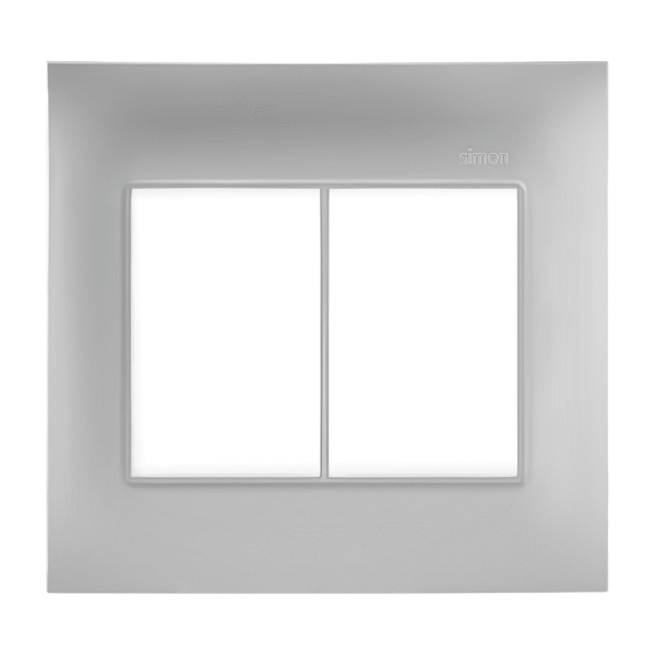 Placa 4x4 3+3 Postos Juntos Alumínio com Suporte - Linha Simon 30/35