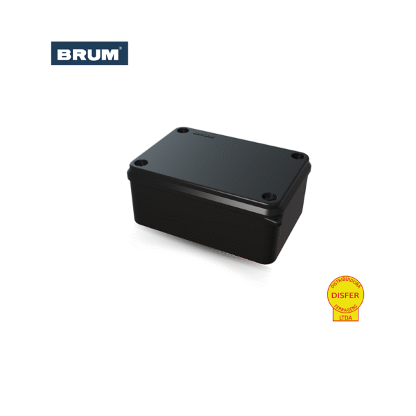 Caixa de Montagem Plástica de Sobrepor BRBO 3 15x11x7cm Preta - Brum
