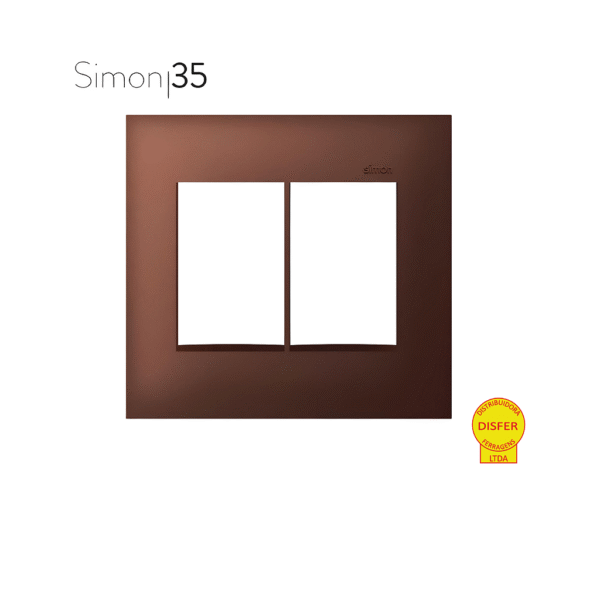 Placa 4x4 3+3 Postos Aço Corten - Linha Simon 35/30