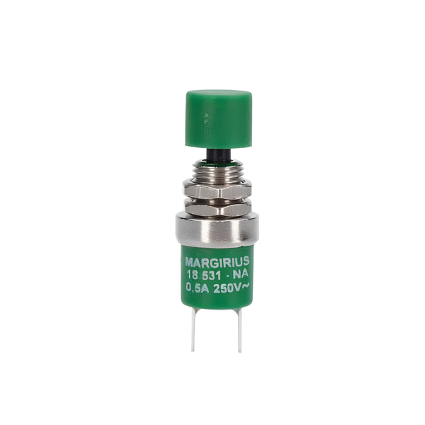 Chave Interruptor Pushbutton 18531 Unipolar NA - Verde - MarGirius