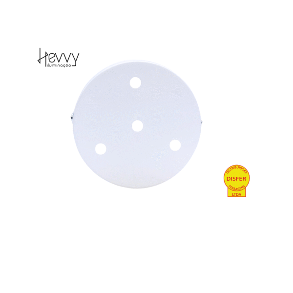 Kit Canopla para Plafon c/ Cabo Redondo Branco - Hevvy