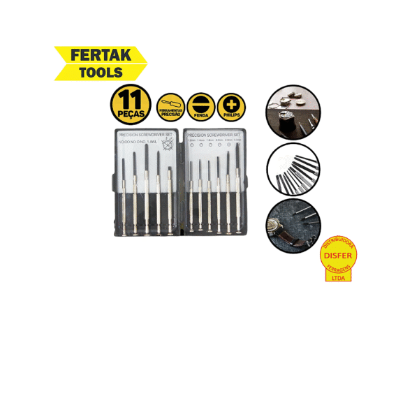 Kit Chaves de Precisão 11 Peças - Fertak