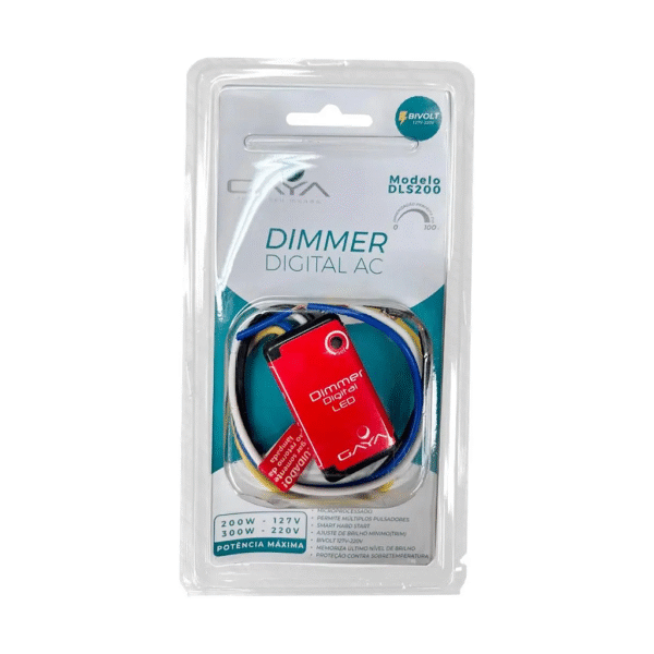 Dimmer Digital AC Modelo DLS200 Bivolt 300W - Gaya