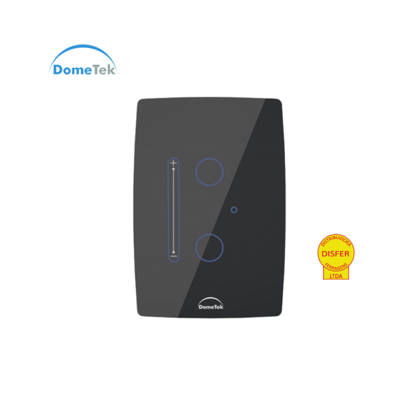 Interruptor Inteligente Dimmer 2 PADs para Lâmpadas Slide Touch Wifi 4x2 Preto - Dometek