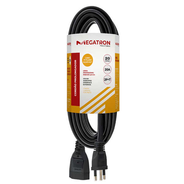 Cordão Prolongador 2P+T 20A 20 Metros – Linha Profissional - Megatron