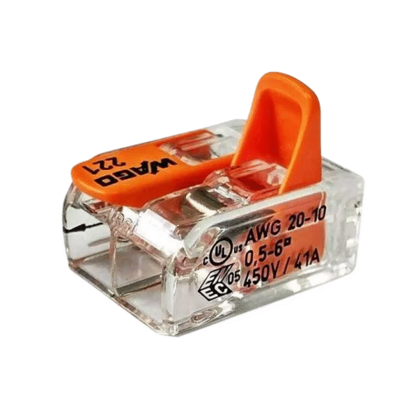 Conector de Emenda e Derivação Para Chuveiro 2P 0,5-6mm² 41A Transparente – Wago