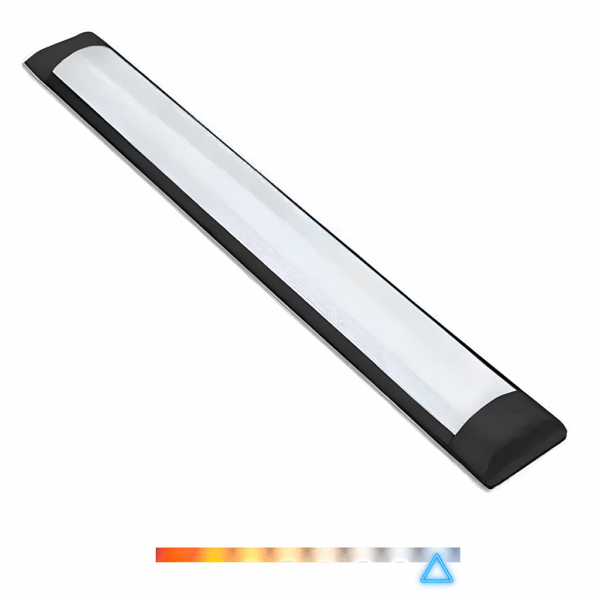 Luminária LED Sobrepor Slim ECO 120cm 36W 3240lm 6500K Bivolt Preta - Embu LED