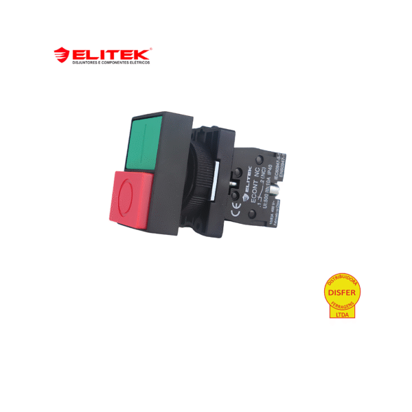 Botão Duplo Iluminado Plástico 1190 1NA+1NF - Elitek